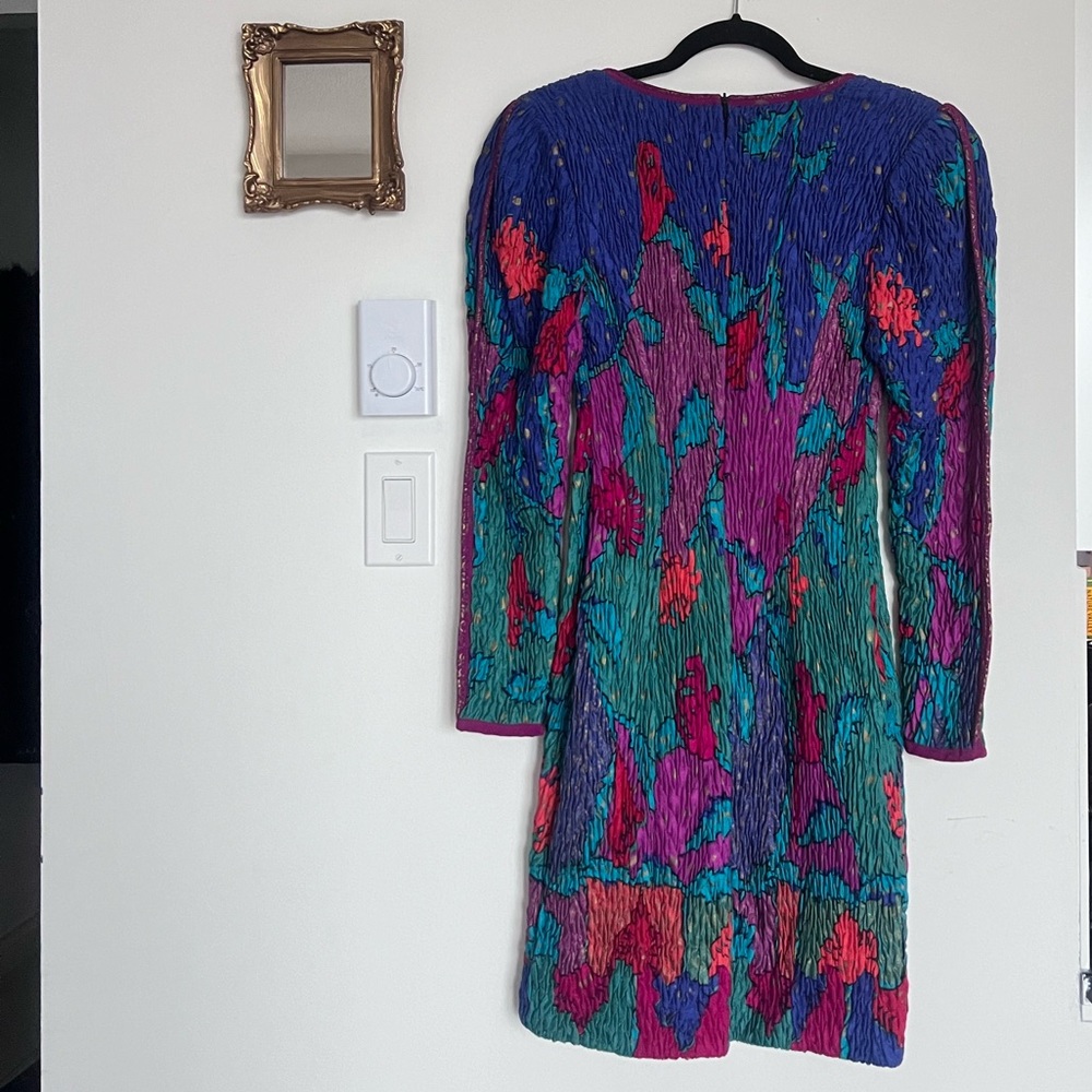 Colorful long sleeved vintage dress - Picture 4 of 6